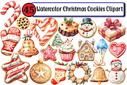 Watercolor Christmas Cookies, an Illustration by Design Market (Thumbnail 1 of 3)