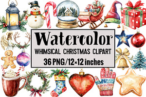 Whimsical Christmas Clipart, an Illustration by Design Market