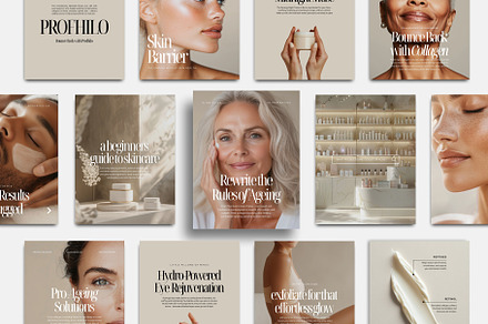 Skincare Instagram Canva Templates, a Social Media Template by COCO Designs