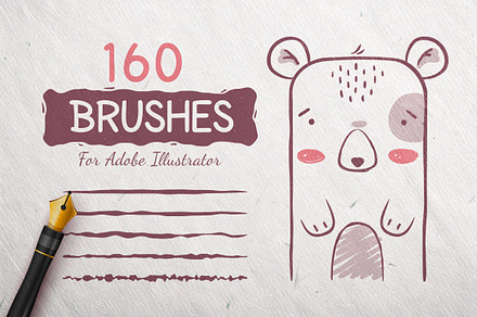 160 Ink Doodle Vector Brushes, a Brush Add-On by rwgusev