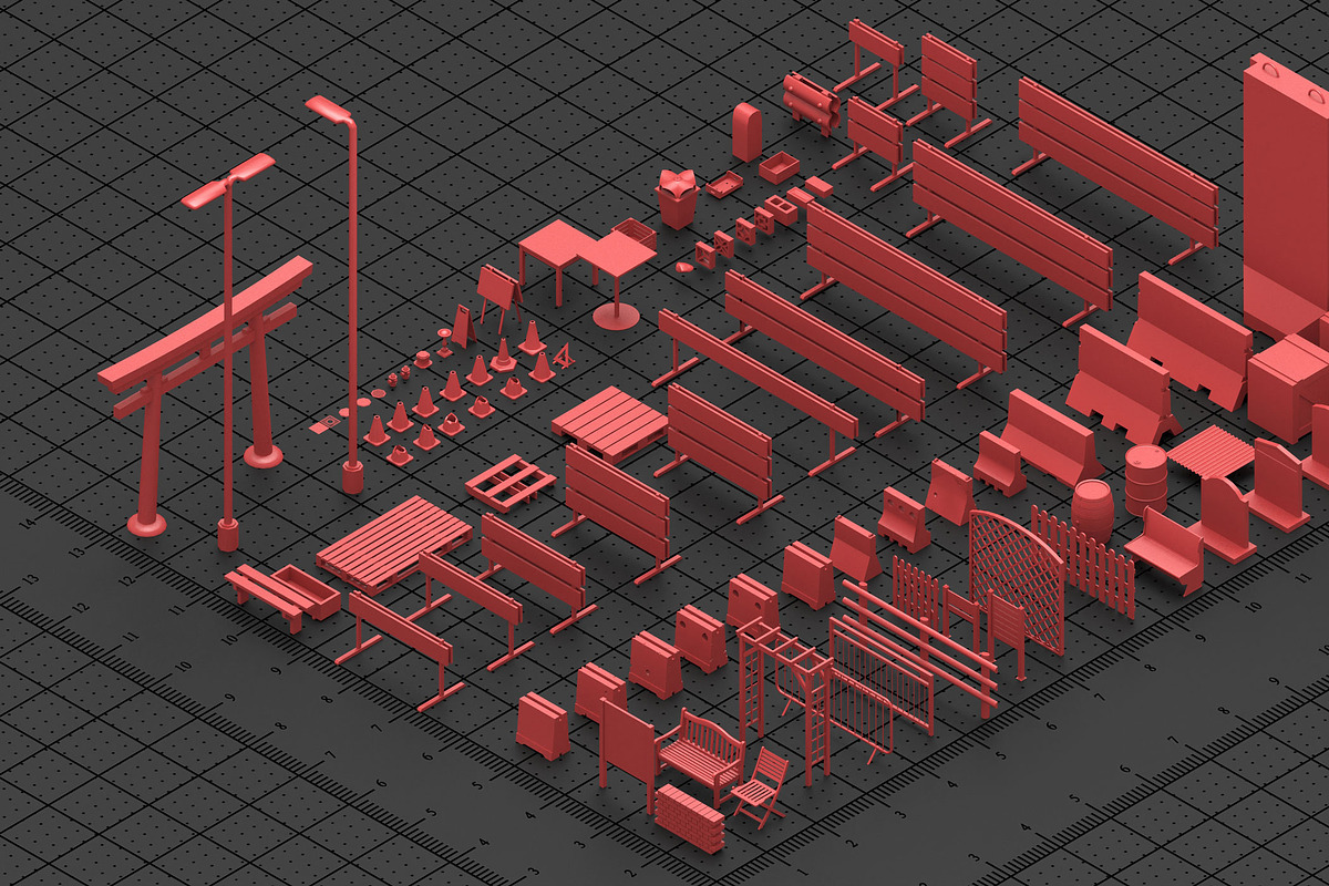Mega pack Street kitbash, an Environmental 3D Model by MohamedHussien1 (Photo 1 of 9)