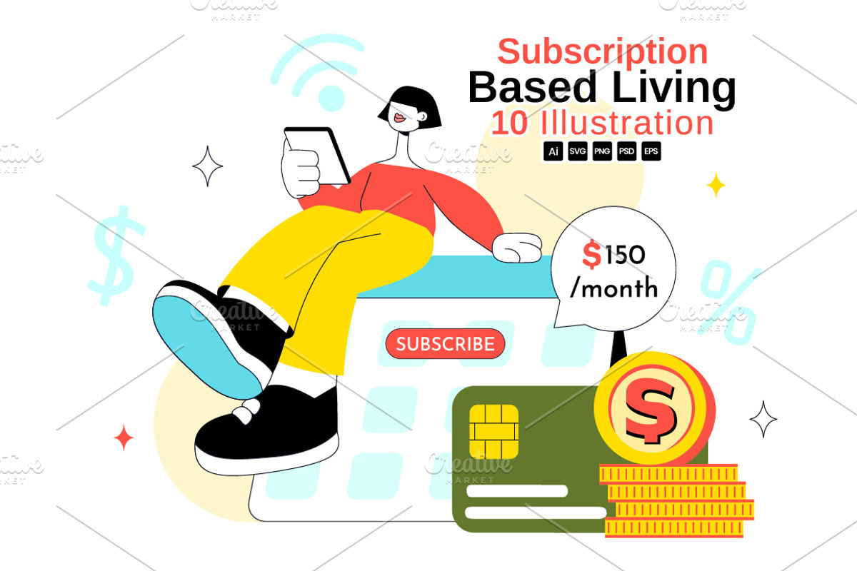 10 Subscription Based Living, a Technology Illustration by denayunebgt (Photo 1 of 4)