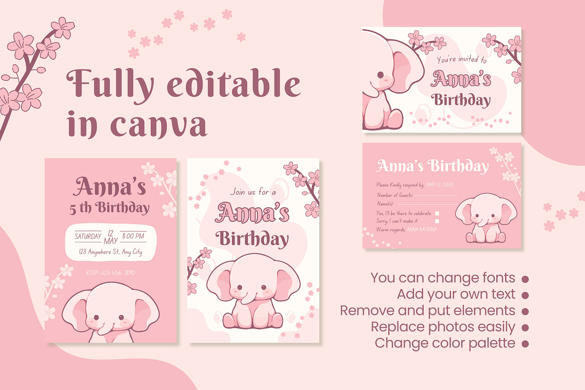Birthday Party Canva Invitation, a Design Template by TemplateCastleStore (Photo 6 of 6)