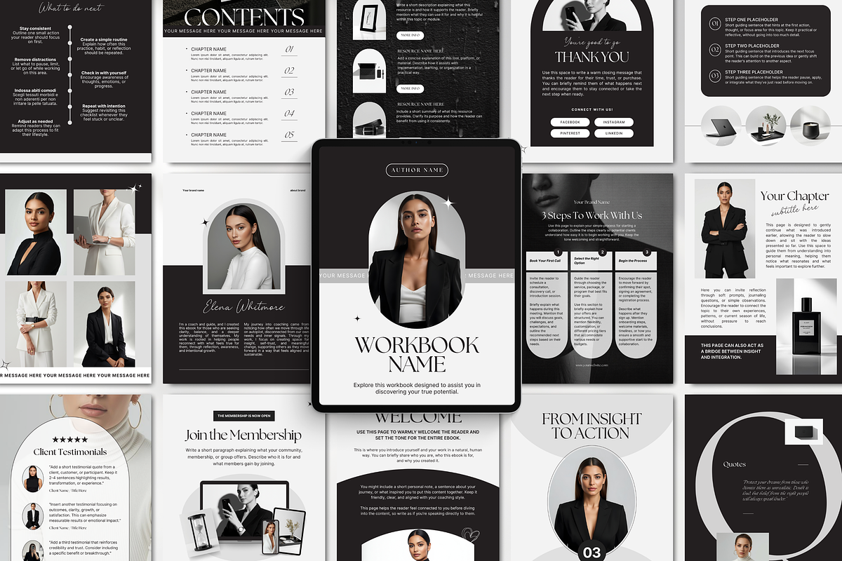 Coaching Ebook Template Canva Black, a Magazine Template by DigiPax (Photo 1 of 11)