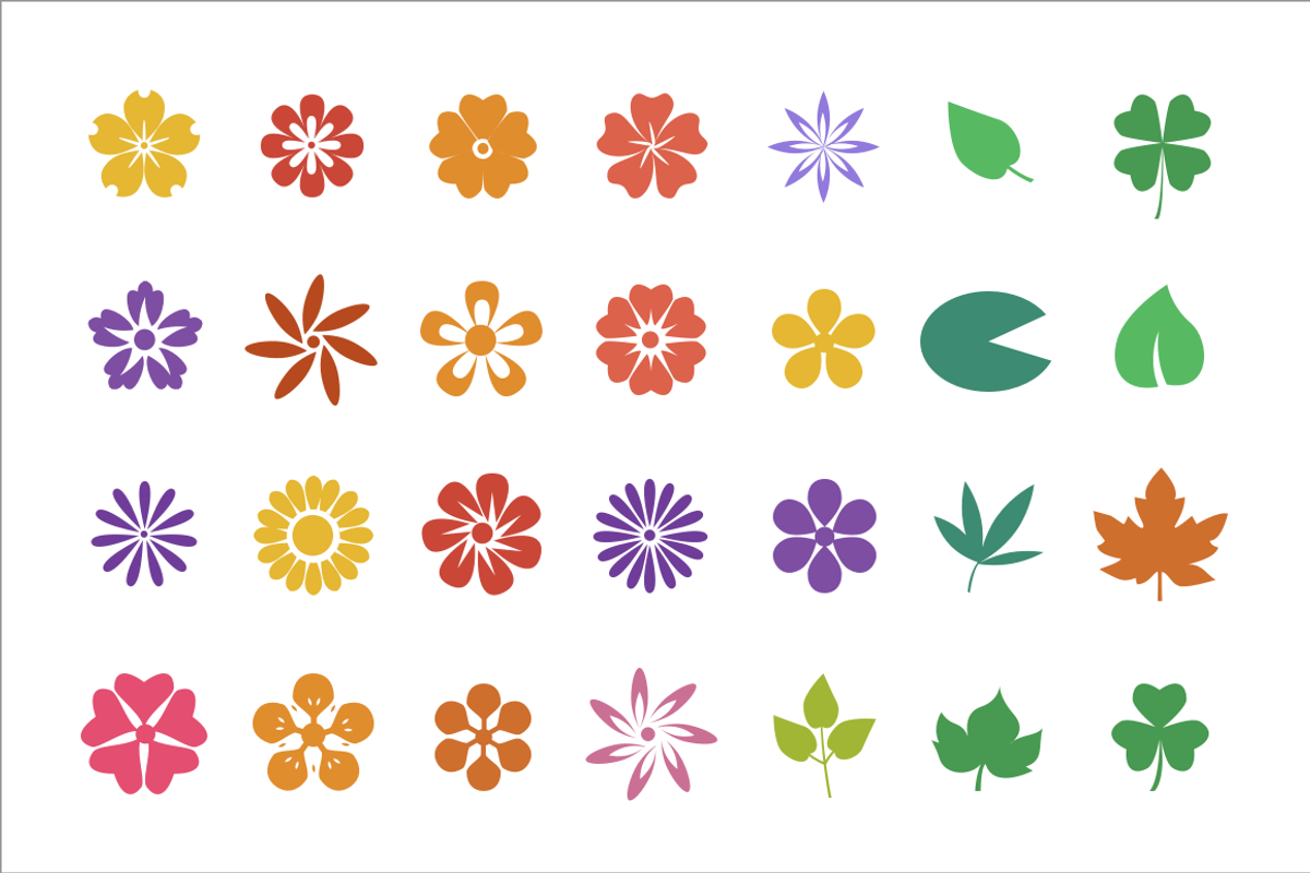 Flowers and Leaves, an Icon by Xinh Studio