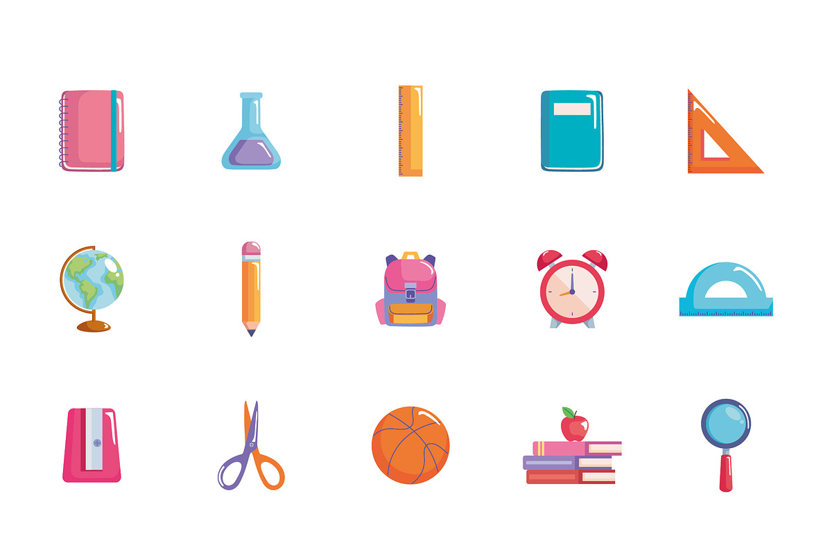 School Supplies Illustration Set