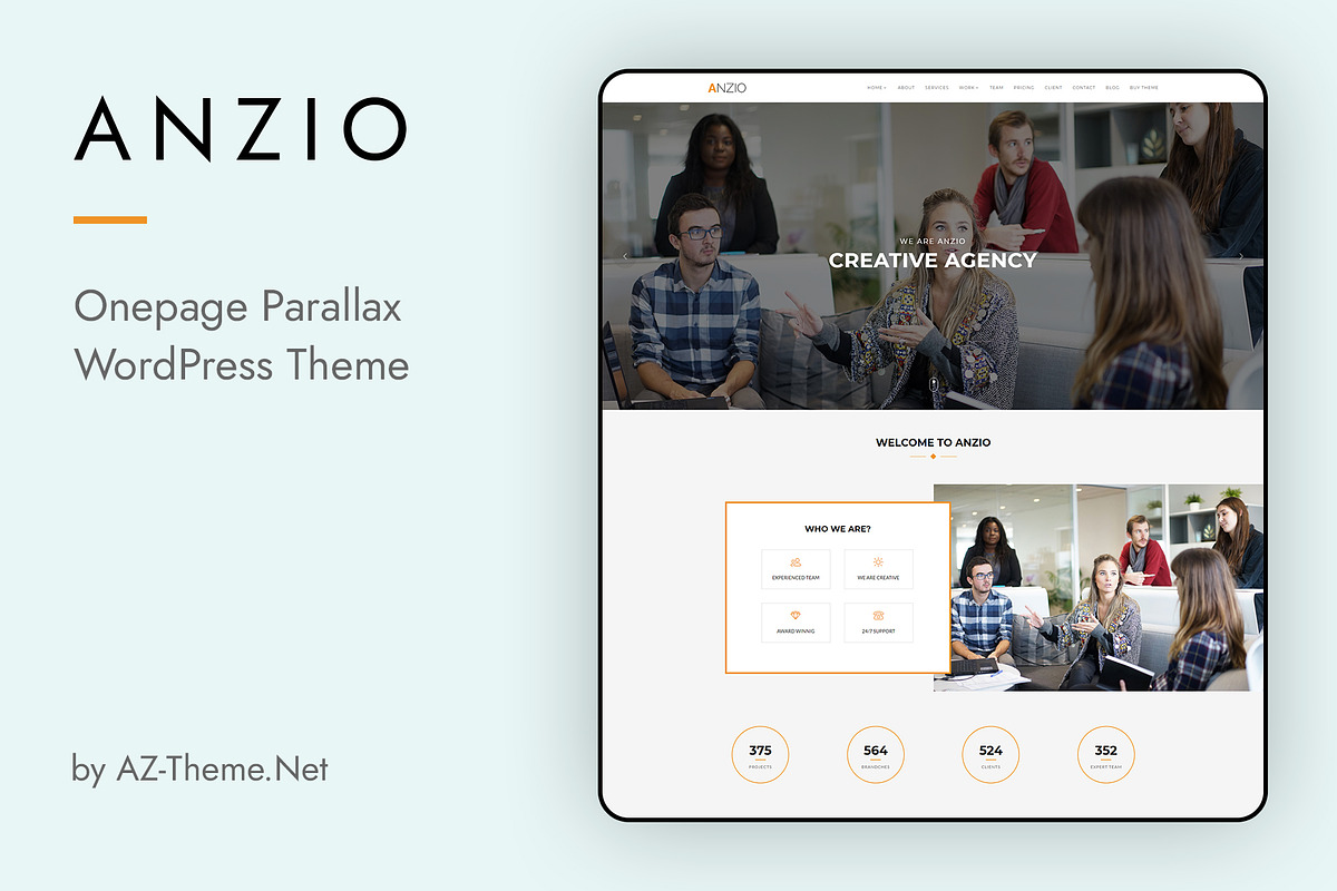Anzio - Onepage WordPress Theme, a WordPress Template by AZ-Theme (Photo 1 of 5)