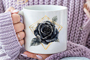 Black and Gold Rose Clipart, an Illustration by Pixels.Craft (Thumbnail 5 of 7)