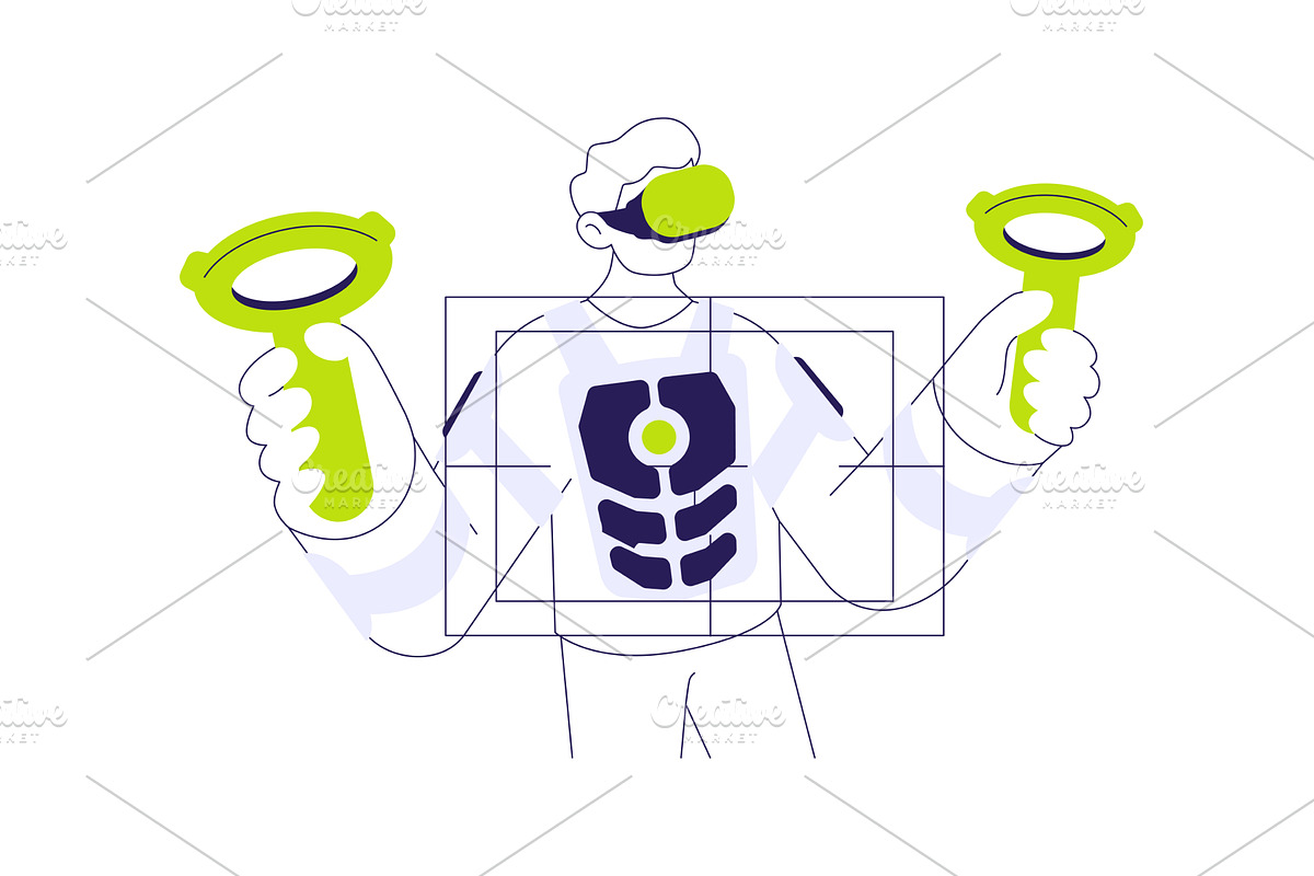 Haptic suit abstract concept vector, a Technology Illustration by Visual Generation