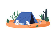 Campsites with camping tents set, a Seasonal Illustration by PaperTrident (Thumbnail 7 of 11)