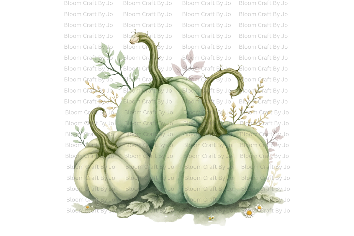 Sage Green Pumpkins, a Decorative Illustration by Bloom Craft Creations (Photo 5 of 12)