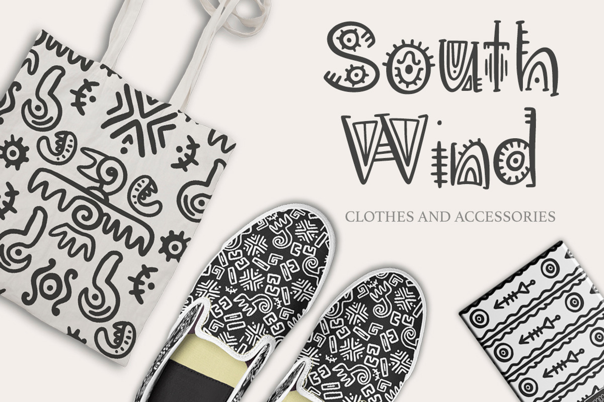 Aztec Soul. Tribal font with extras. preview 3