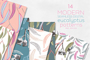 Modern Eucalyptus Pattern Set, a Pattern Graphic by Sketchbook Designs (Thumbnail 5 of 7)