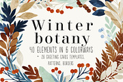 Winter Botany Set, a Decorative Illustration by Helga Wigandt (Thumbnail 1 of 10)