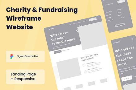 Charity Fundraising Wireframe, a Wireframe Template by INSPR STD
