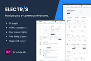 Electris AdobeXD Ecommerce Wireframe, a Wireframe Template by DesignWP (Thumbnail 1 of 3)