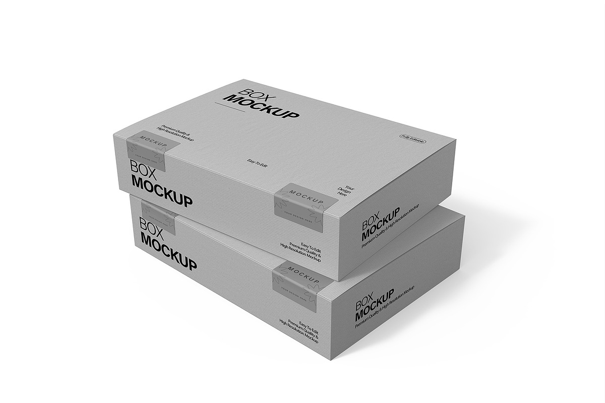 Stack Packaging Cardboard Box Mockup