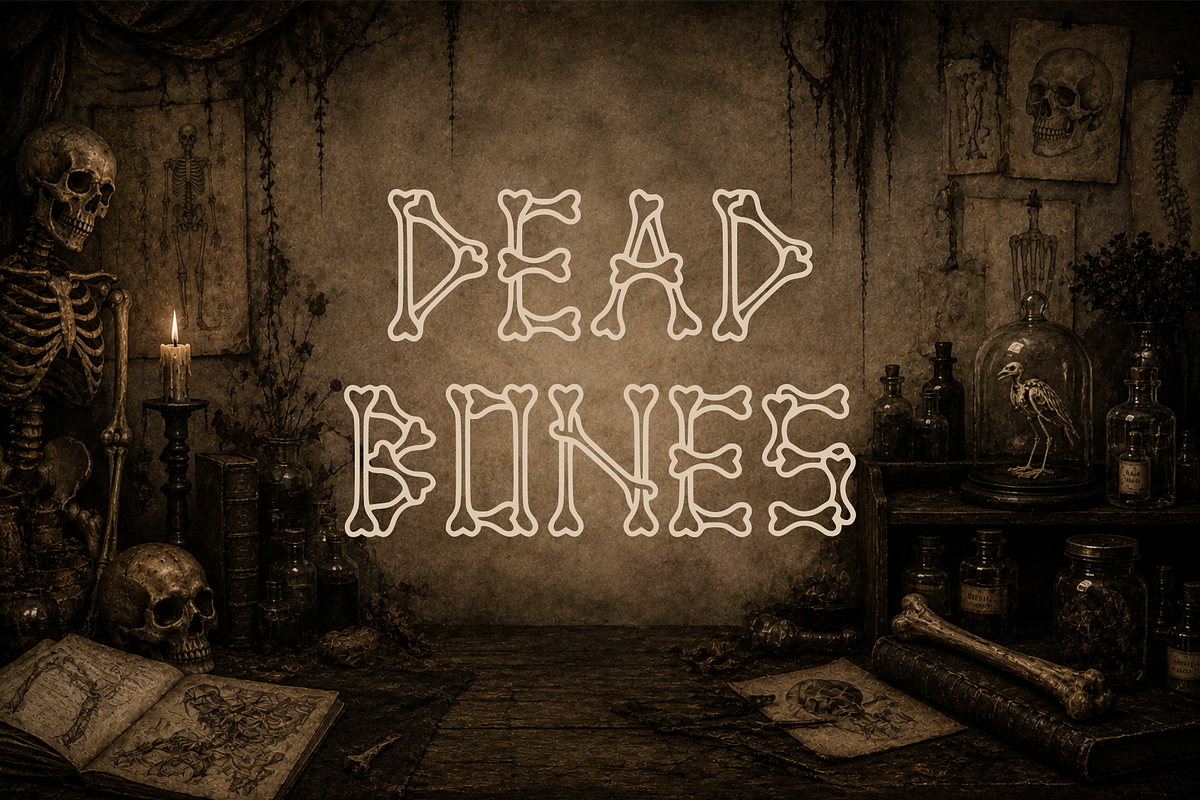 GRIMBONE Spooky Skeletal Decorative, a Blackletter Font by idealistudio (Photo 2 of 5)