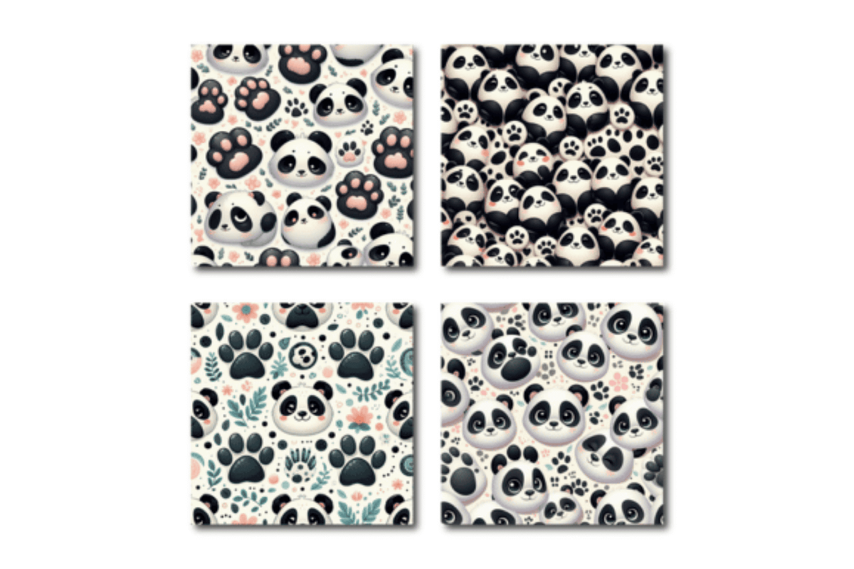 Panda Paw Patterns Digital Papers, a Pattern Graphic by Dizzy Art Studio (Photo 3 of 3)