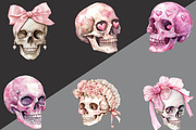 Coquette Skull Clipart PNG, an Illustration by Black Bird Studio (Thumbnail 2 of 6)