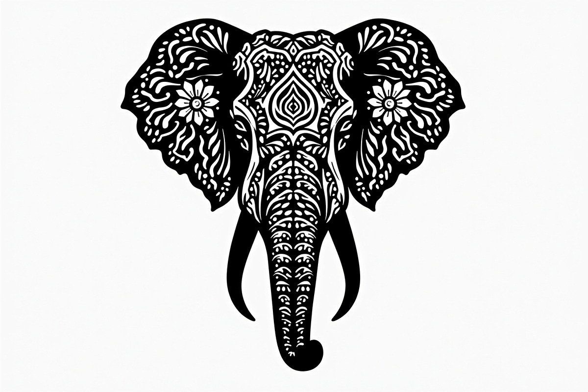 Elephant Silhouette with Ornamental, an Illustration by Amazin_art (Photo 5 of 16)