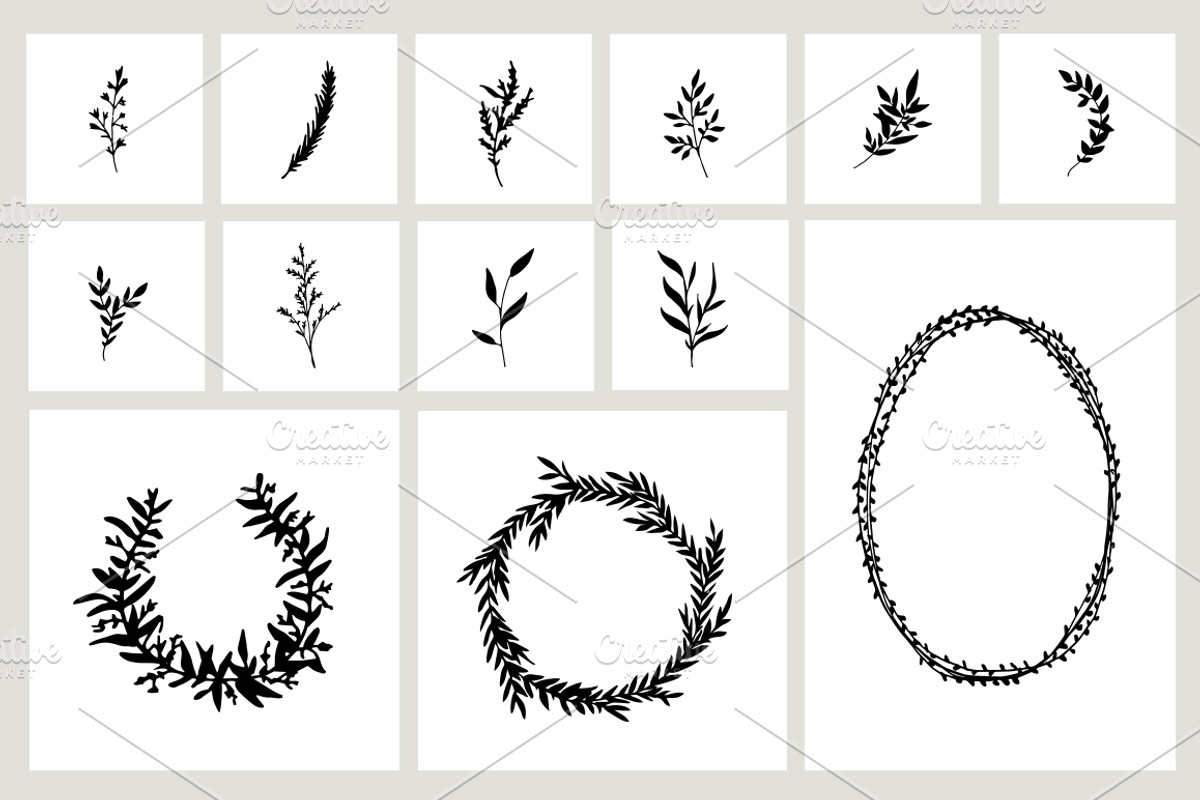 Stem & Twig Vector Silhouettes, a Decorative Illustration by Britt Fabello (Photo 3 of 3)