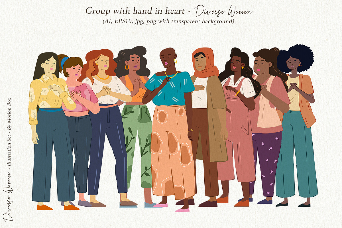 Diverse Women Illustration Pack, a Person Illustration by Motion-Box (Photo 2 of 11)