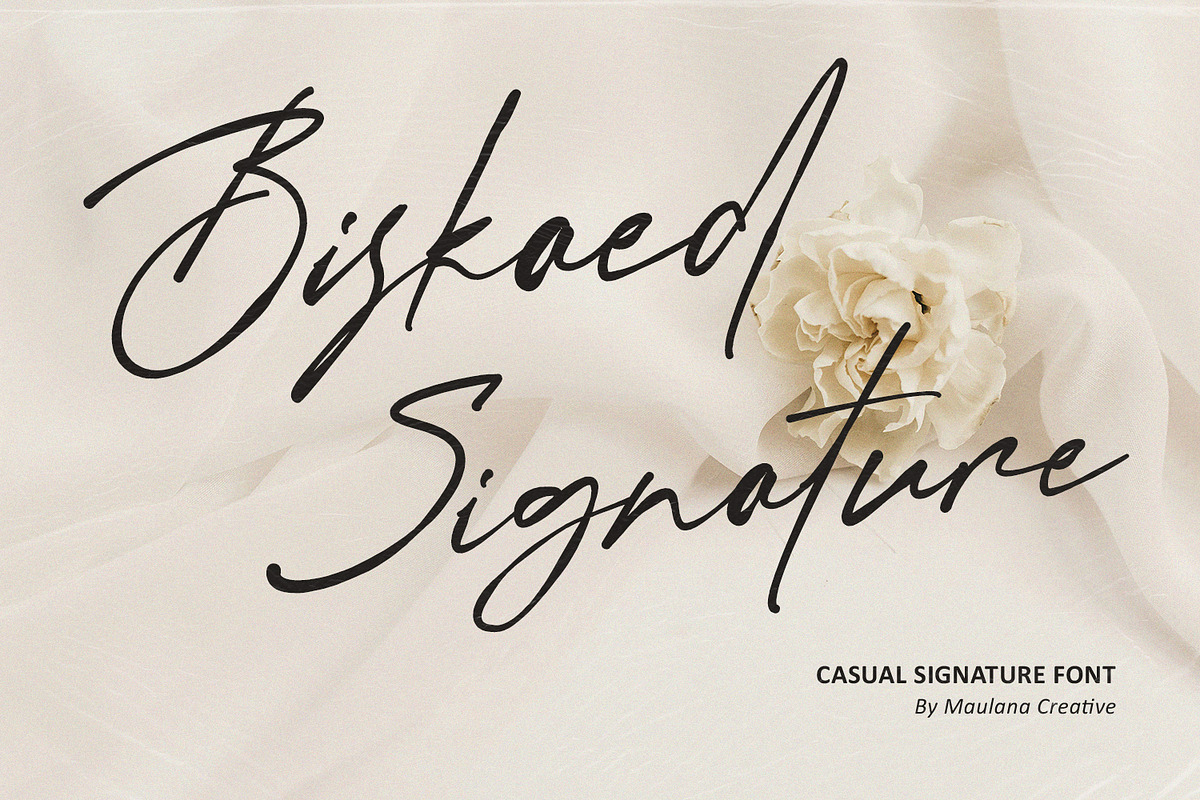 Biskaed Authentic Casual Signature, a Script Font by Maulana Creative (Photo 1 of 7)