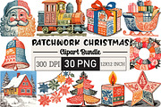 Patchwork Christmas Watercolor, an Illustration by Black Bird Studio (Thumbnail 1 of 6)
