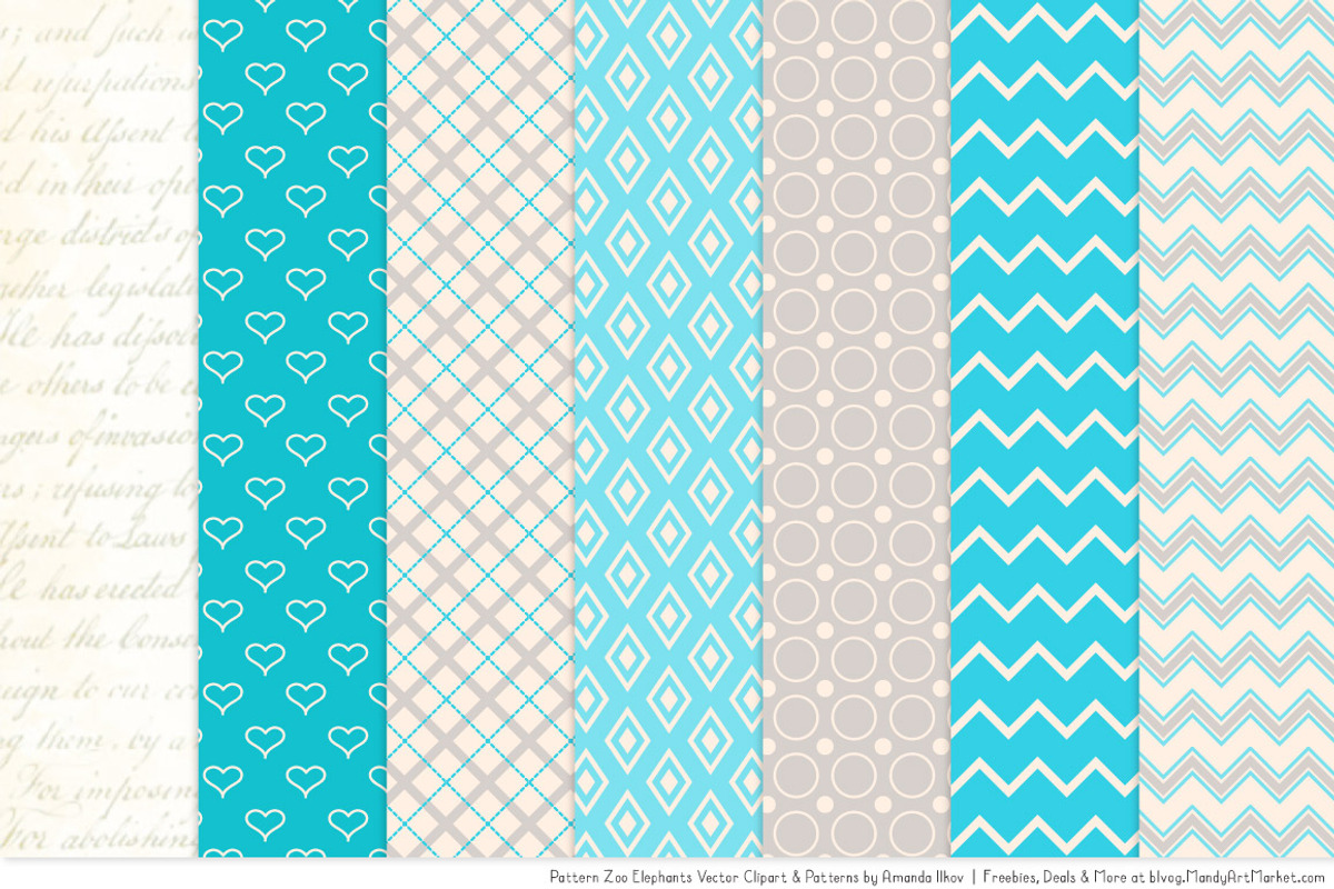 Tropical Blue Elephant Clipart, an Illustration by Amanda Ilkov (Photo 4 of 4)
