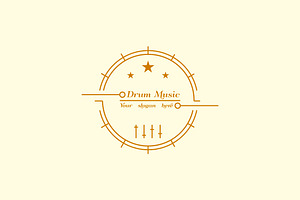 Drum Music Logo Design Template, a Branding & Logo Template by Morvana Crew