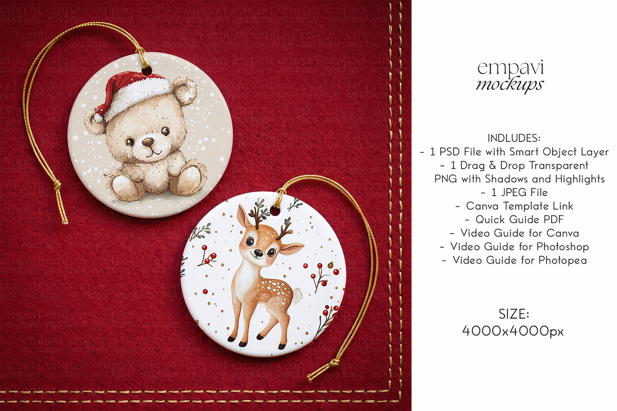 Ornament Mockup Set of 2, a Household Mockup by EmpaviMockups (Photo 4 of 5)