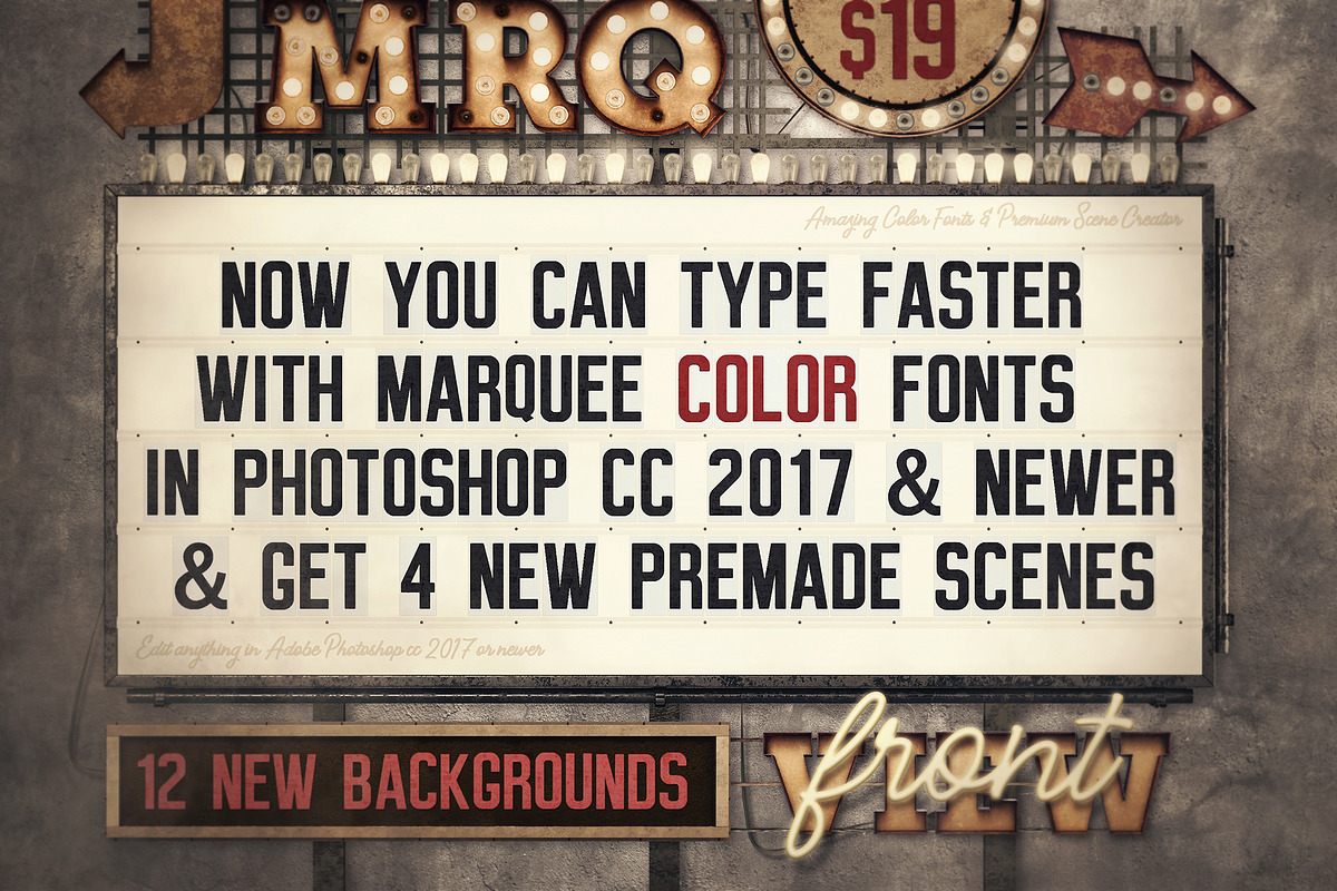 Marquee Front View - Color Fonts preview 2