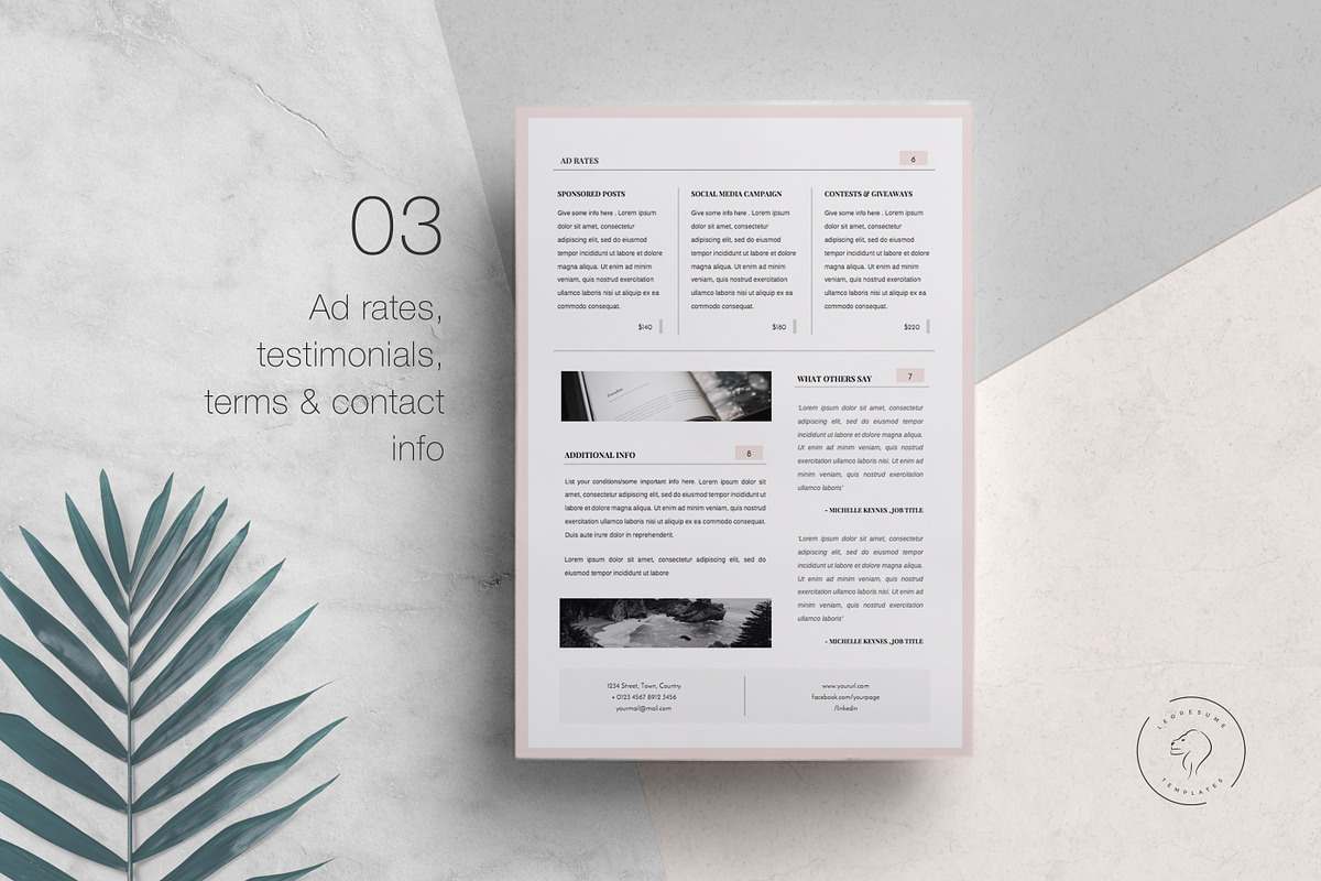 Media Kit Template - 3 Pages, a Resume Template by Leo Resume (Photo 4 of 6)