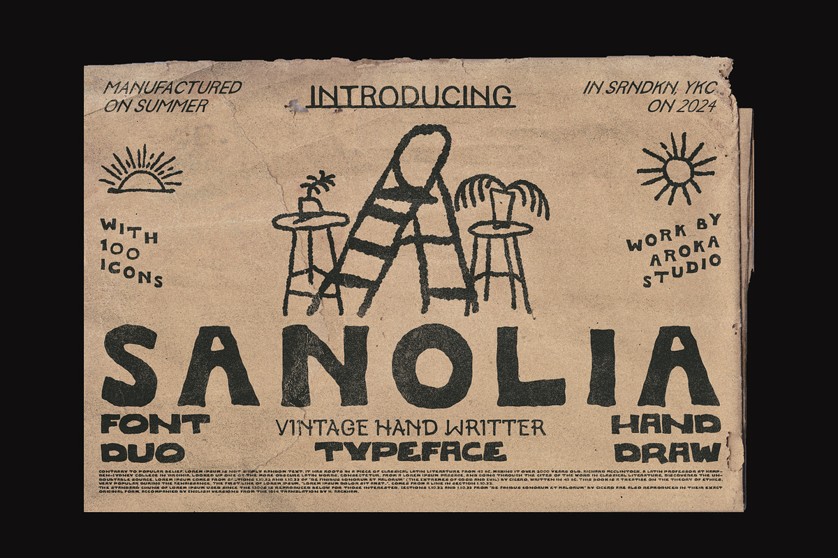 SANOLIA - HAND DRAW TYPEFACE, a Handwritten Font by AROKA (Photo 1 of 11)