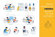 STEM Robotics Clipart & Pattern, a Technology Illustration by VasilkovS (Thumbnail 2 of 5)