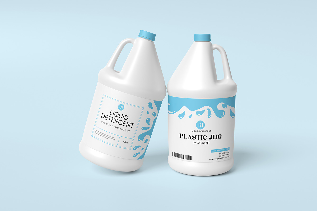 Gallon Packaging Mockup, an Advertising Mockup by xavier_studio (Photo 3 of 5)