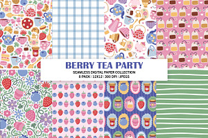 Tea Party Seamless Pattern Bundle
