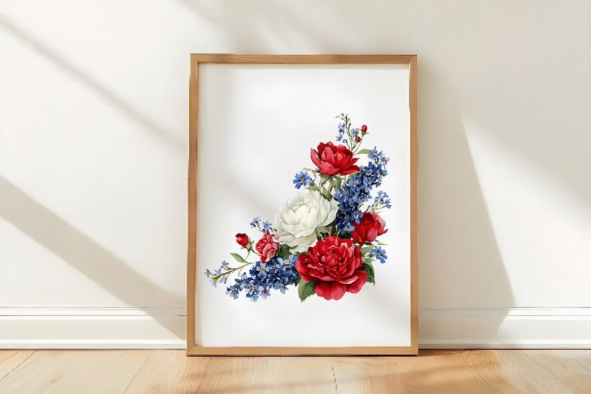 Patriotic Floral Corners Clipart, an Illustration by Designworld (Photo 2 of 6)