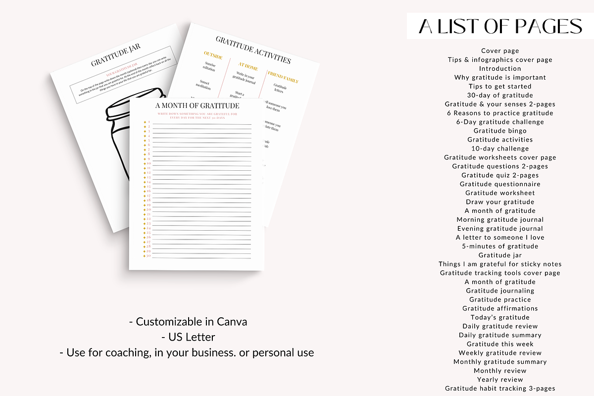 Gratitude planner Canva template, a Design Template by Cate Creates (Photo 7 of 9)