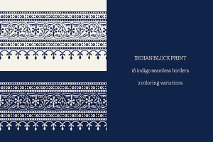 Blue Indian Block Print: Border