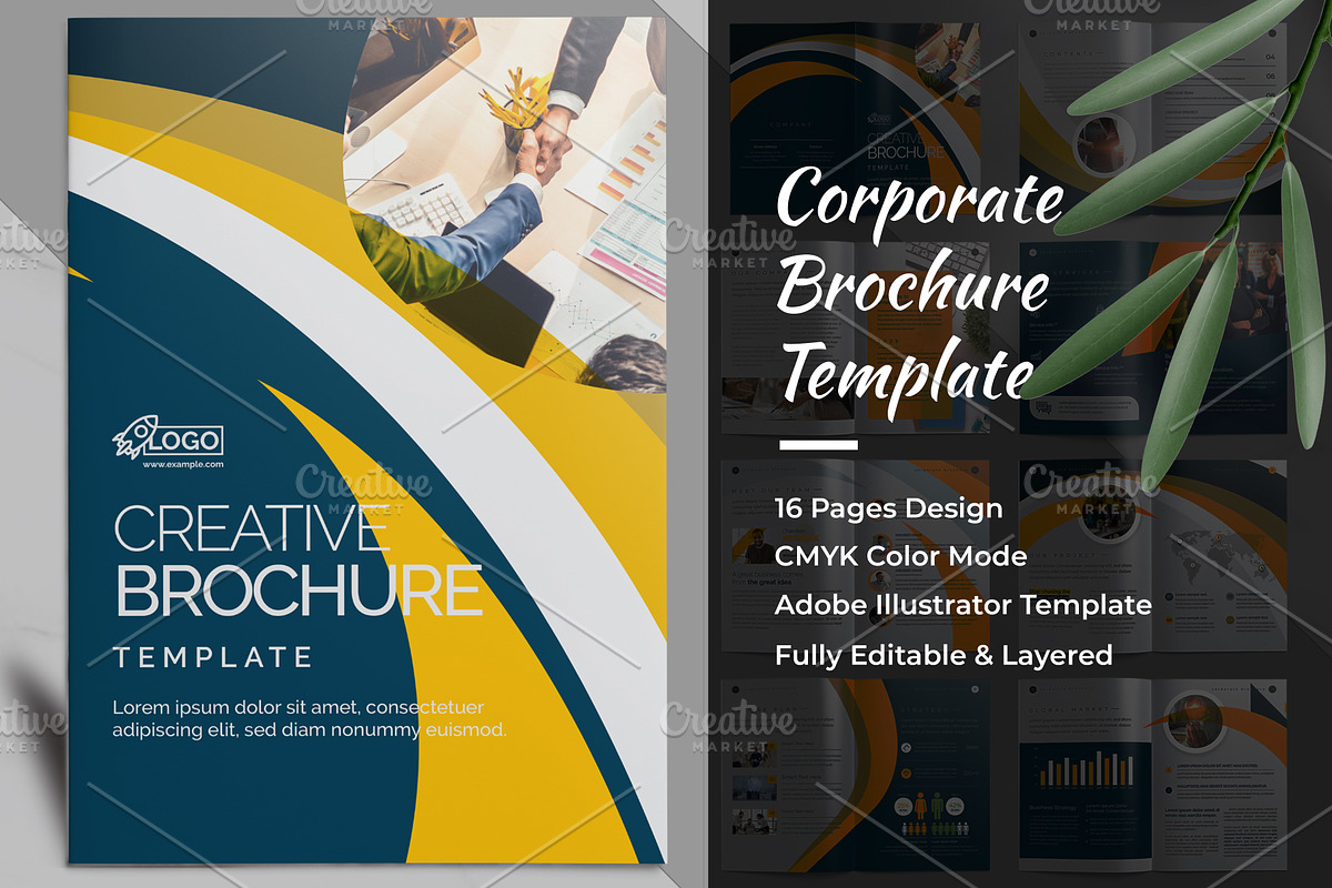 Corporate Brochure Template 16 Pages, a Brochure Template by Cristal Pioneer (Photo 1 of 6)