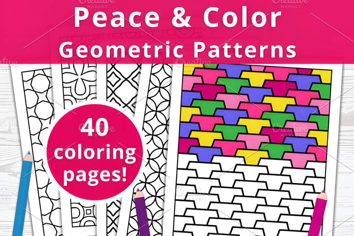 40 Peaceful Pattern Coloring Pages, a Pattern Graphic by Design Station (Photo 1 of 6)
