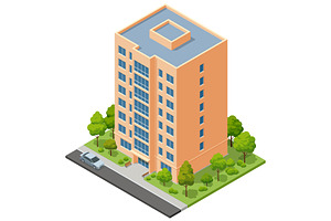 sometric High Rise Apartment Tower