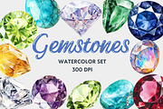 Watercolor Gemstones Bundle, an Illustration by The Best Digital Plaza (Thumbnail 1 of 3)