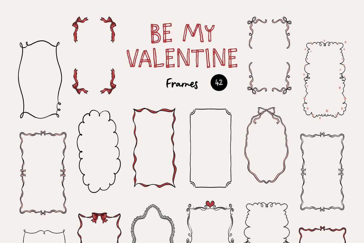 BE MY VALENTINE romantic line art, a Decorative Illustration by long summer (Photo 9 of 14)