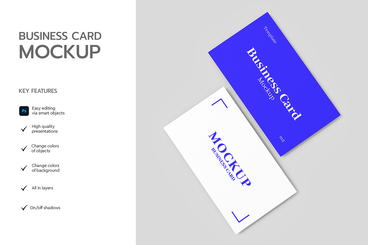 Minimal Floating Business Card Mock, an Advertising Mockup by graphypix (Photo 2 of 4)
