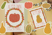 Autumn Pumpkins patterns & clipart, a Seasonal Illustration by Carpet Tapete Pretzel (Thumbnail 4 of 11)
