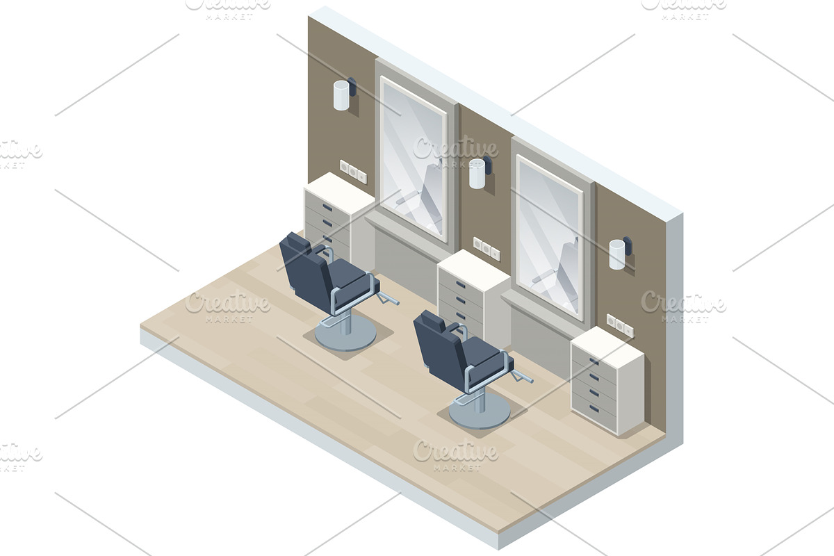 Isometric Interior of a modern, an Object Illustration by Golden Sikorka