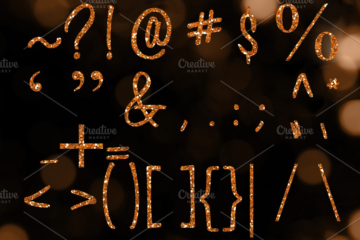 Orange Glitter Alphabet Clip Art Set, an Object Graphic by Paper Element (Photo 3 of 5)